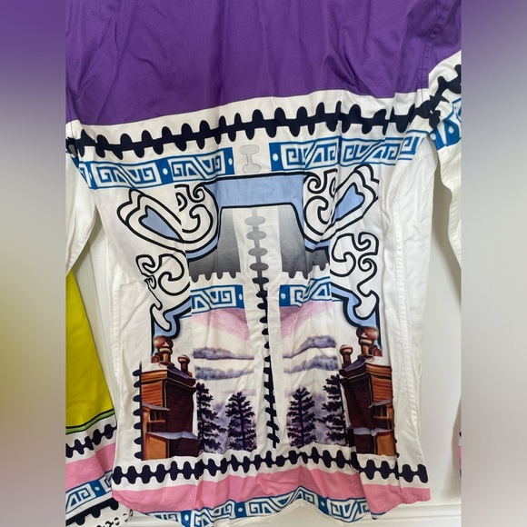 Mary Katranzou colorful equestrian fashion statement button down blouse | 8 - Picture 7 of 8
